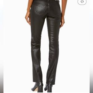 True Religion - Coated Billie Mid-Rise Straight in Jet Black